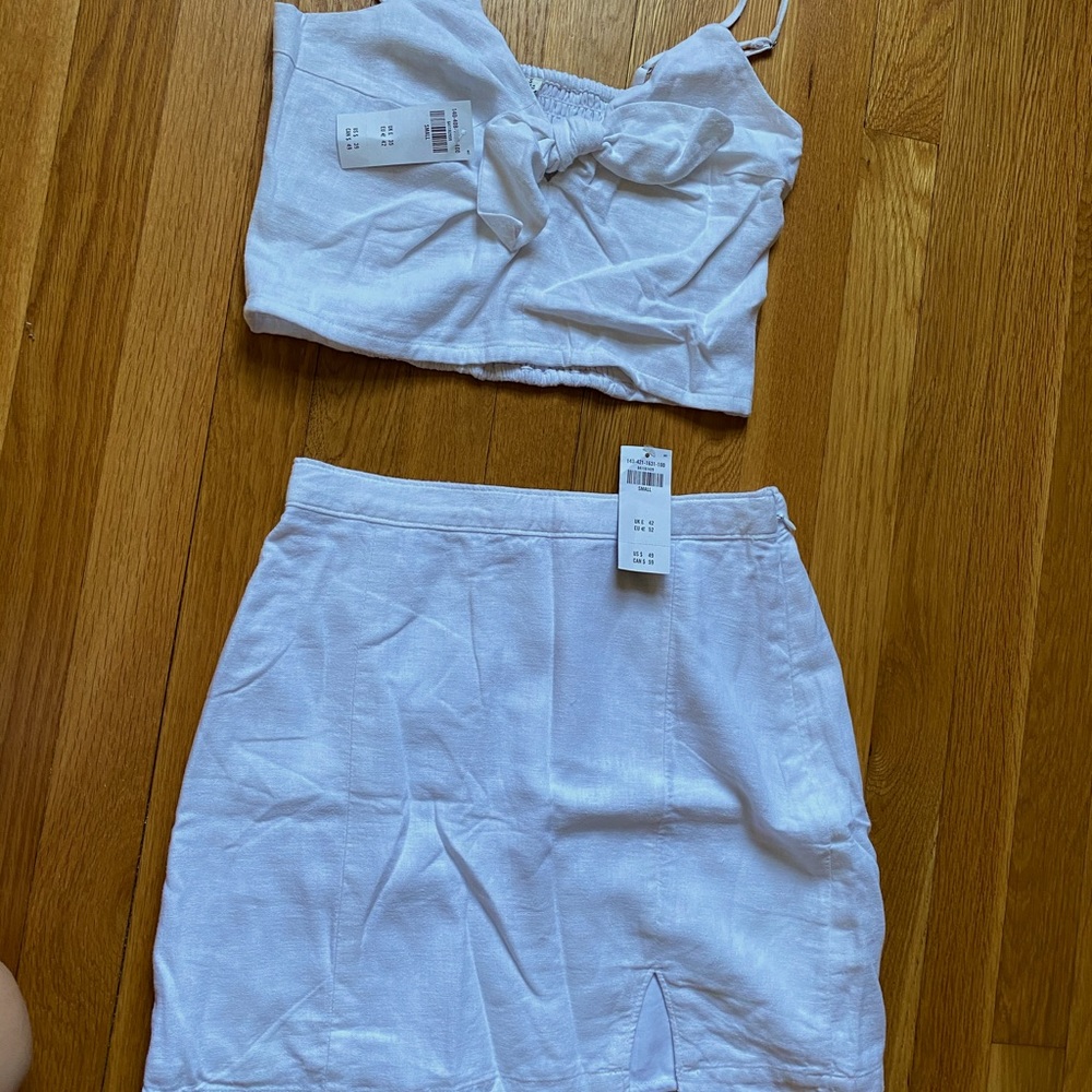 NWT White Linen Abercrombie Set